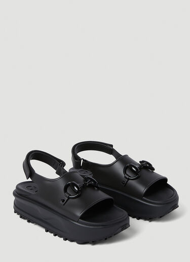 Horsebit Plaque Sandals Gucci Horsebit Plaque Sandals Black guc0252094