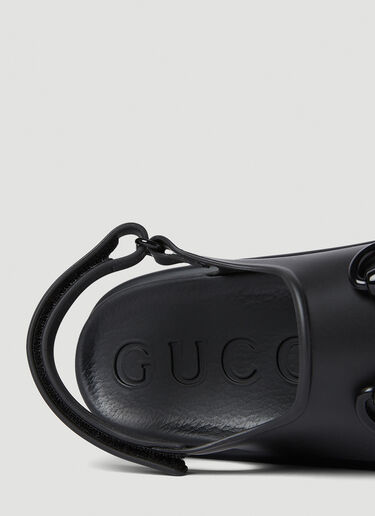 Gucci Horsebit Plaque Sandals Black guc0252094