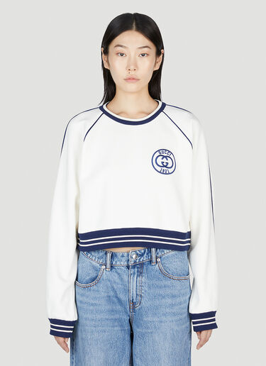 1921 크롭 스웨트셔츠 Gucci 1921 크롭 스웨트셔츠 화이트 guc0253073