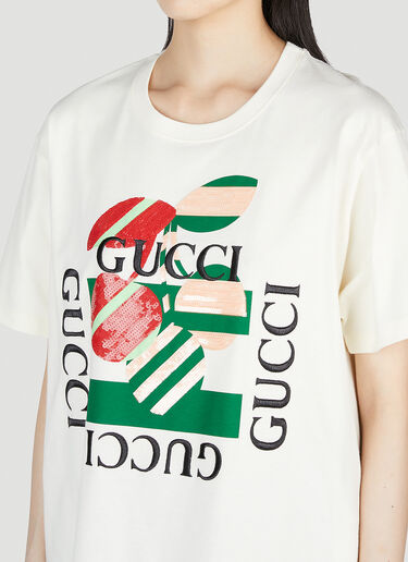 Gucci 체리 시퀸 티셔츠 화이트 guc0253084