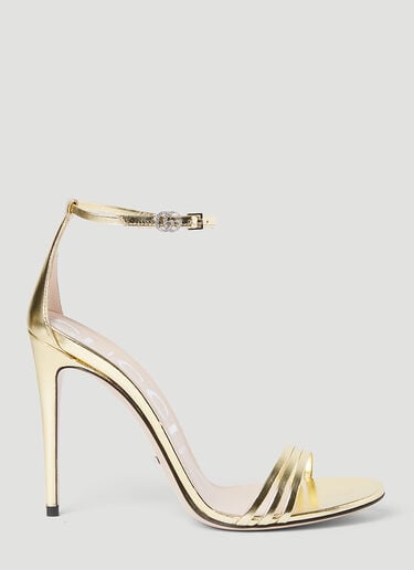 Metallic Leather Heeled Sandals Gucci Metallic Leather Heeled Sandals Gold guc0253115