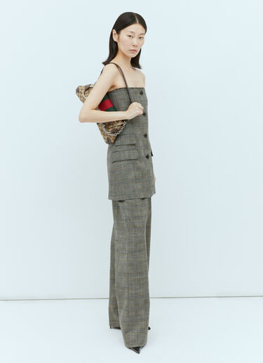 Gucci GG 马衔扣链条中号单肩包 棕色 guc0254054