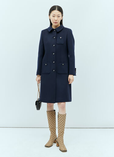 Wool Coat Gucci Wool Coat Blue guc0255001
