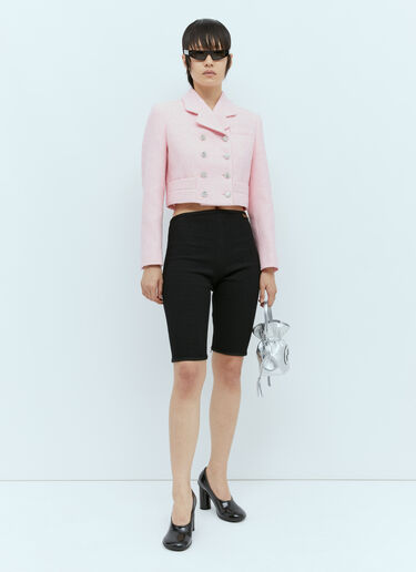 Gucci Sequin Bouclé Cropped Blazer Pink guc0255012