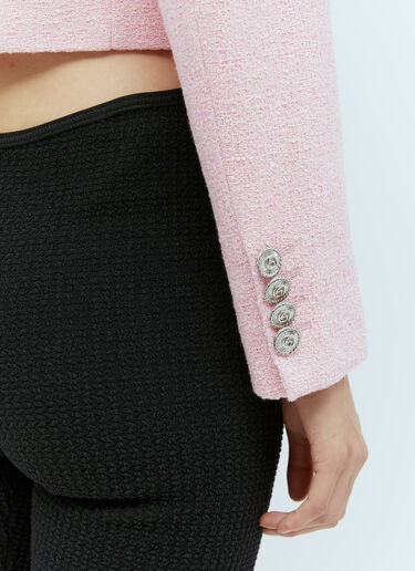 Gucci Sequin Bouclé Cropped Blazer Pink guc0255012