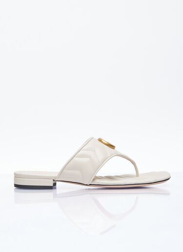Gucci 双 G 人字拖 白色 guc0255097