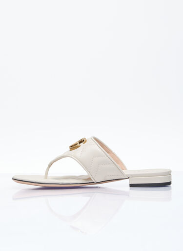 Gucci 双 G 人字拖 白色 guc0255097