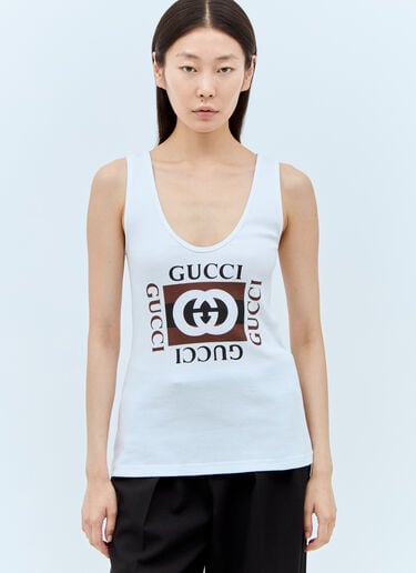 Gucci 徽标印花背心 白色 guc0257009