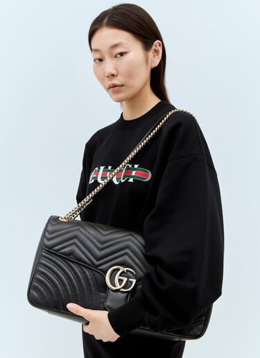 GG Marmont Medium Shoulder Bag Gucci GG Marmont Medium Shoulder Bag Black guc0257147
