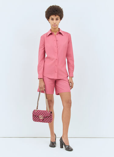 Gucci 羊毛马海毛混纺衬衫  粉色 guc0258011