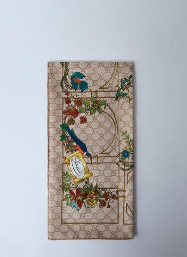 Gucci Printed Silk Scarf Beige guc0259066