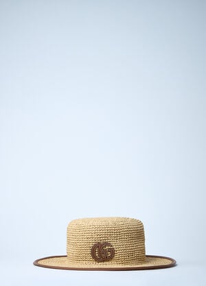 Gucci Straw Boater Hat Beige guc0261051