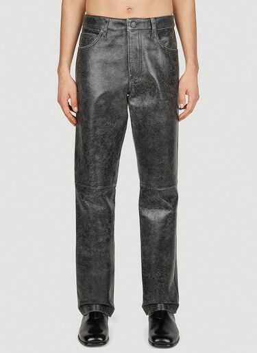Guess USA Cracked Leather Pants Black gue0152012