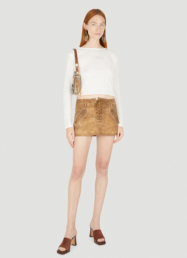 Guess USA 로고 롱 슬리브 T-셔츠 화이트 gue0250016