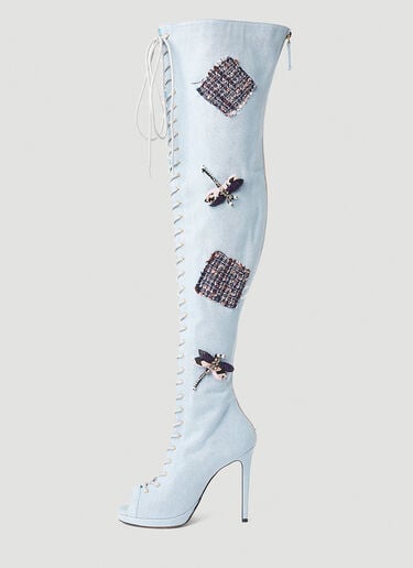 Denim Lace Up Boots Guess USA Denim Lace Up Boots Blue gue0250022