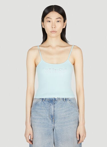 장식 로고 탑 Guess USA 장식 로고 탑 블루 gue0252008