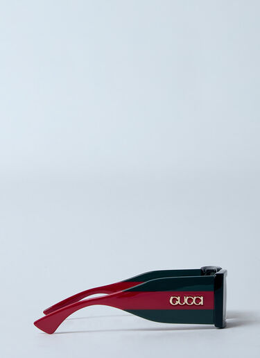 レクタンギュラーフレームサングラス Gucci レクタンギュラーフレームサングラス ブラック gus0259057