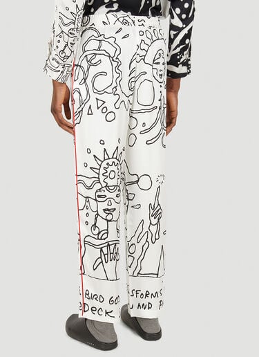 Fluid Abstract Pants Honey Fucking Dijon Fluid Abstract Pants White hdj0348022