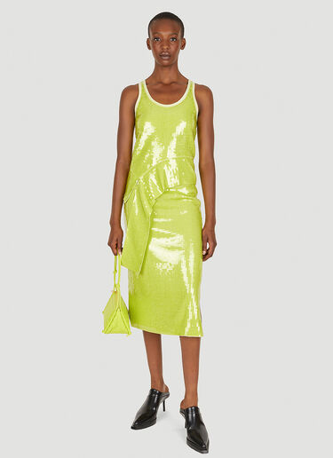 Helmut Lang 비대칭 탱크 탑 그린 hlm0249014