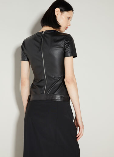 Helmut Lang Faux Leather T-Shirt Black hlm0253003