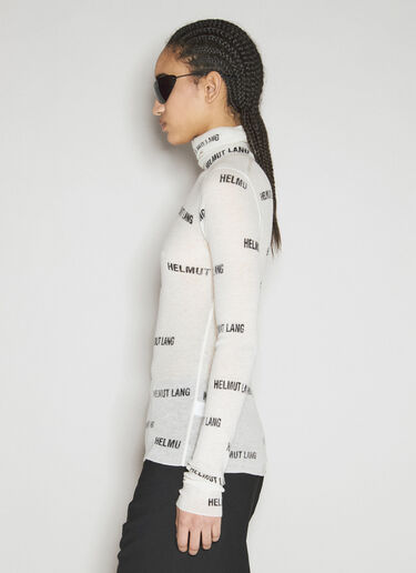 Logo Print High Neck Sweater Helmut Lang Logo Print High Neck Sweater White hlm0254003