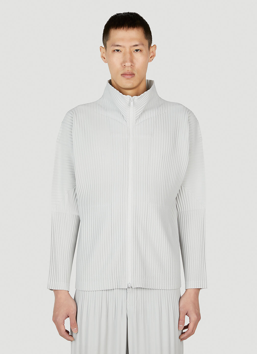 Homme Plissé Issey Miyake Men's' Zip Jacket in Grey | LN-CC®