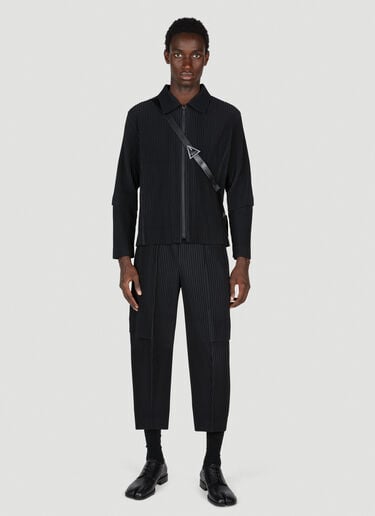 褶裥拉链夹克 Homme Plissé Issey Miyake 褶裥拉链夹克 黑色 hmp0153007