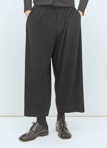 阔腿褶裥长裤 Homme Plissé Issey Miyake 阔腿褶裥长裤 黑色 hmp0158016