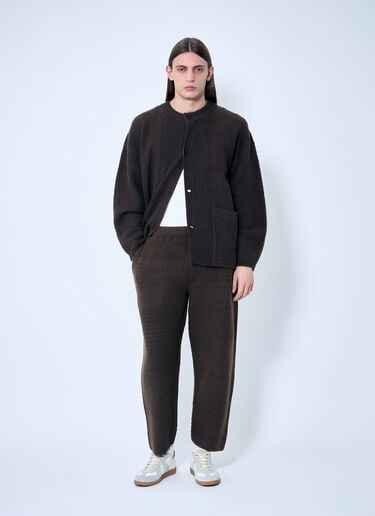 Homme Plissé Issey Miyake 루스틱 니트 트랙 팬츠 브라운 hmp0159006