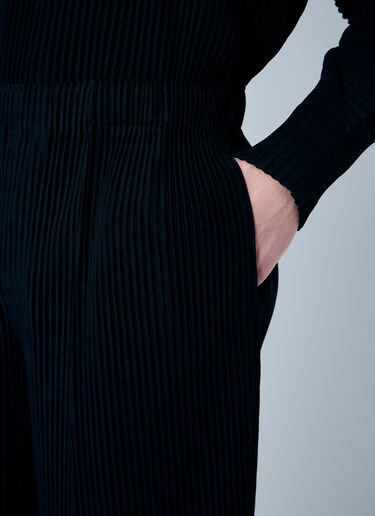 Homme Plissé Issey Miyake 크롭 플리츠 팬츠  블랙 hmp0159011