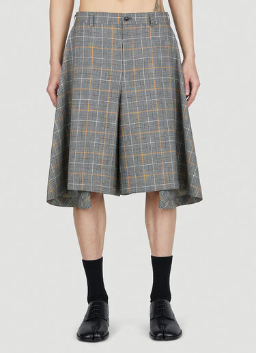 Comme Des Garçons Homme Plus 스커트 체크 쇼츠 그레이 hpl0152009