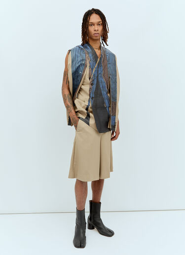 双门襟百慕大短裤 Comme des Garçons Homme Plus 双门襟百慕大短裤 米色 hpl0156004