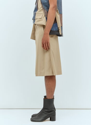 双门襟百慕大短裤 Comme des Garçons Homme Plus 双门襟百慕大短裤 米色 hpl0156004