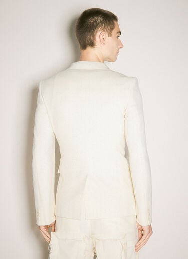 Comme des Garçons Homme Plus Single-Breasted Wool-Blend Blazer Cream hpl0158004