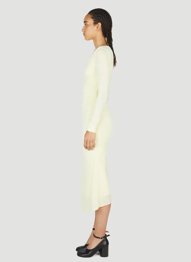 Isabel Marant Laly Ruched Semi-Sheer Dress Yellow ibm0253007
