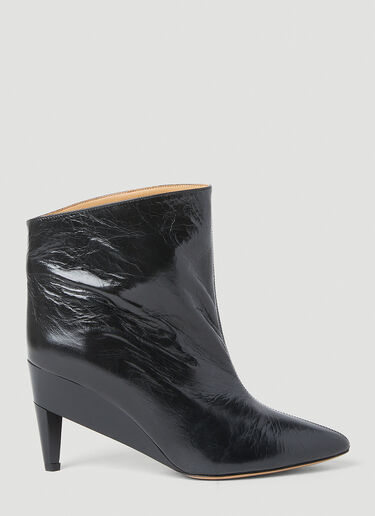 Dylvee 褶皱皮革及踝靴 Isabel Marant Dylvee 褶皱皮革及踝靴 黑色 ibm0253015
