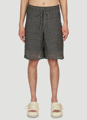 Isa Boulder Popcorn Open Stitch Shorts Grey isa0151004