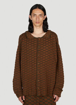 Isa Boulder Sphere Knit Long Sleeved Cardigan Brown isa0151006