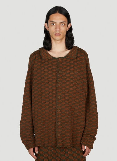 Sphere Knit Long Sleeved Cardigan Isa Boulder Sphere Knit Long Sleeved Cardigan Brown isa0151006