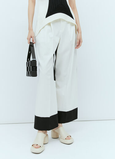 Issey Miyake 콘트라스트 팬츠 화이트 ism0254001