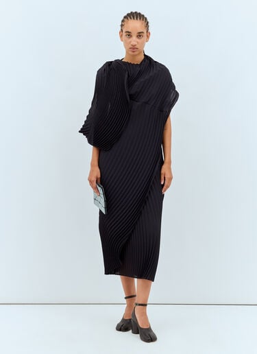 Issey Miyake Wrapped Pleats Dress Navy ism0258005