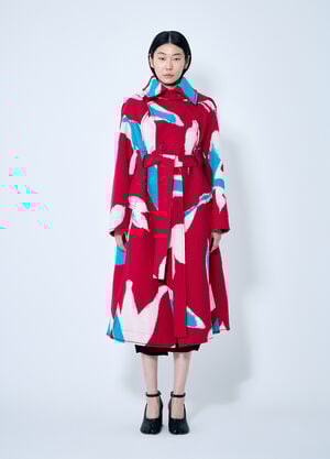 Issey Miyake 비거 롱 코트 레드 ism0259006