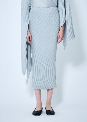 Issey Miyake 뉘앙스 플리츠 솔리드 스커트 그레이 ism0259007