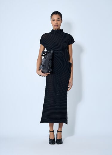 Issey Miyake 스트림 니트 원피스  블랙 ism0260002