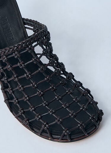 Les Doubles Tressées 웨지 샌들 Jacquemus Les Doubles Tressées 웨지 샌들 블랙 jac0260043