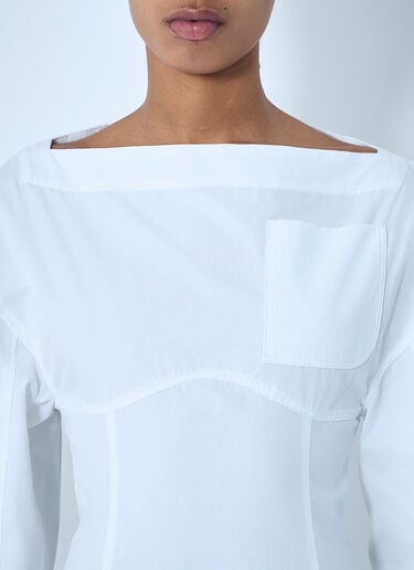 Jacquemus 라 로브 슈미즈 카자코 원피스  화이트 jac0260070