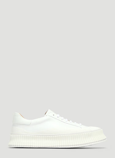 Ribbed-Sole Leather Sneakers Jil Sander Ribbed-Sole Leather Sneakers White jil0133002