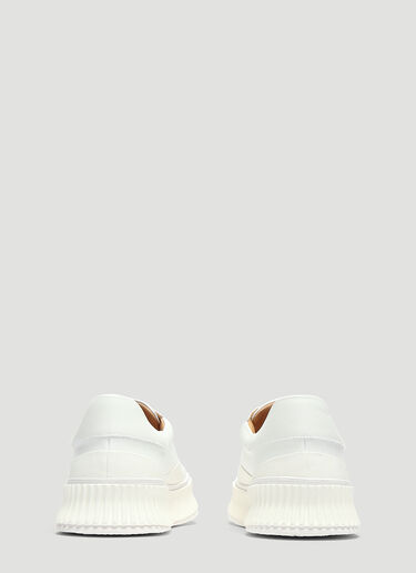 Jil Sander Ribbed-Sole Leather Sneakers White jil0133002