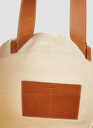 Jil Sander Flat Shopper Large Tote Bag Brown jil0143048