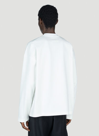 Jil Sander 徽标印花长袖 T 恤 白色 jil0153005
